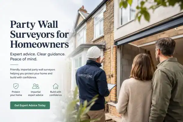 Image of couple with Party wall survey from Survey One Bournemouth